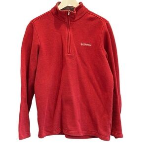 Columbia Mens Size Small Rust 1/4 Zip Pullover Fleece Sweatshirt